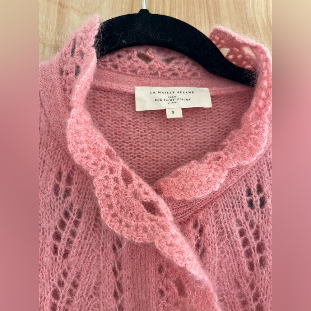 Sézane Angie Blush Pink Sweater Cardigan, size S - Picture 3 of 4